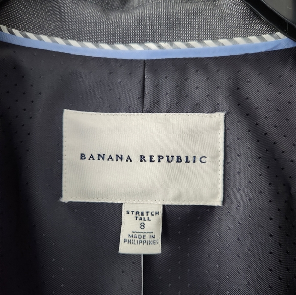 NWT Banana Republic Stretch Grey Wool Blazer, Size 8 Tall - Picture 2 of 11